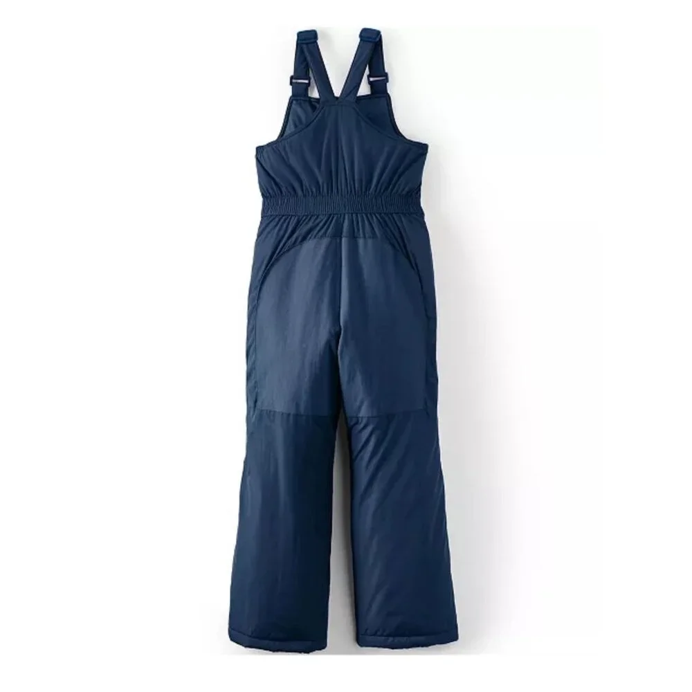 Nwot Lands End - 18 Big Kids Waterproof Insulated Iron Knee Snow‎ Bib In Navy